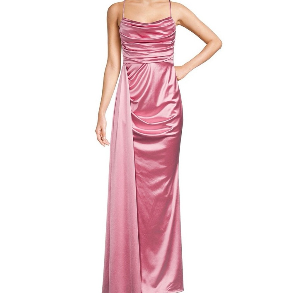 B Darlin Rose Satin Prom Dress
